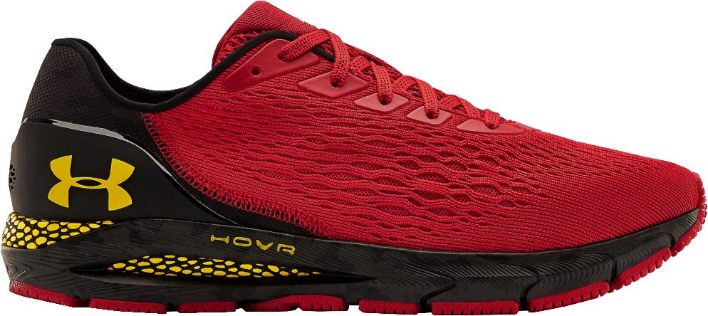 red running shoes