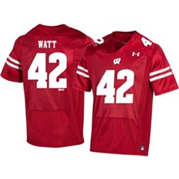 Under Armour Men's T.J. Watt Wisconsin Badgers #42 Red Replica Football Jersey