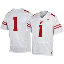 Under Armour Men's Wisconsin Badgers #1 Replica Football White Jersey