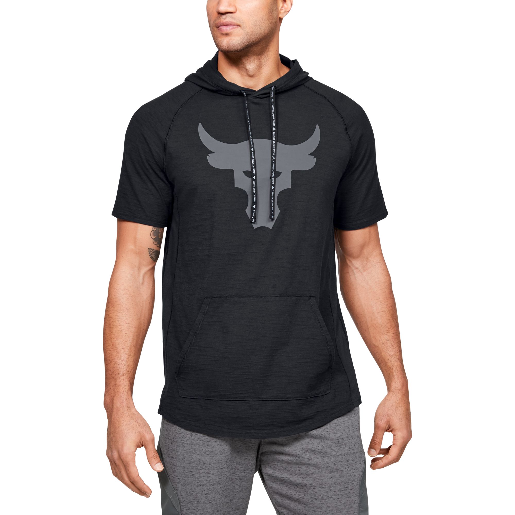 men's project rock terry snake sleeveless hoodie