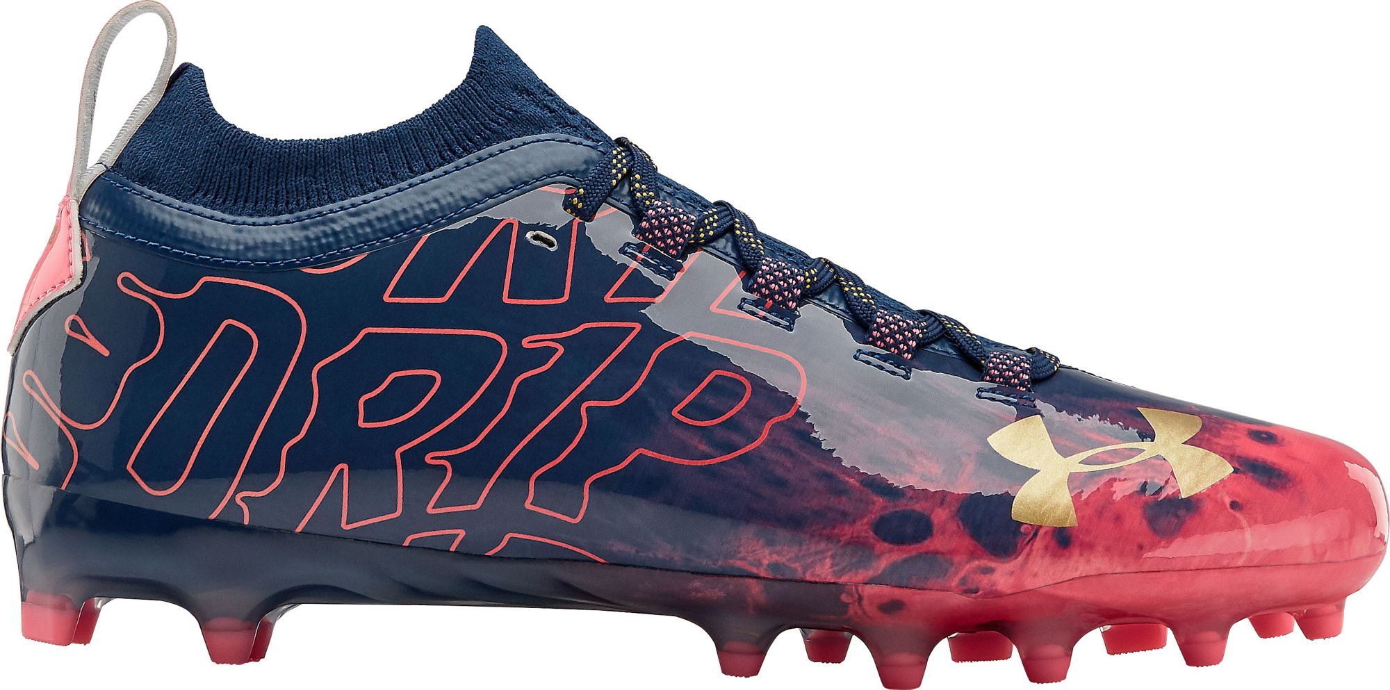 under armour red white and blue football cleats