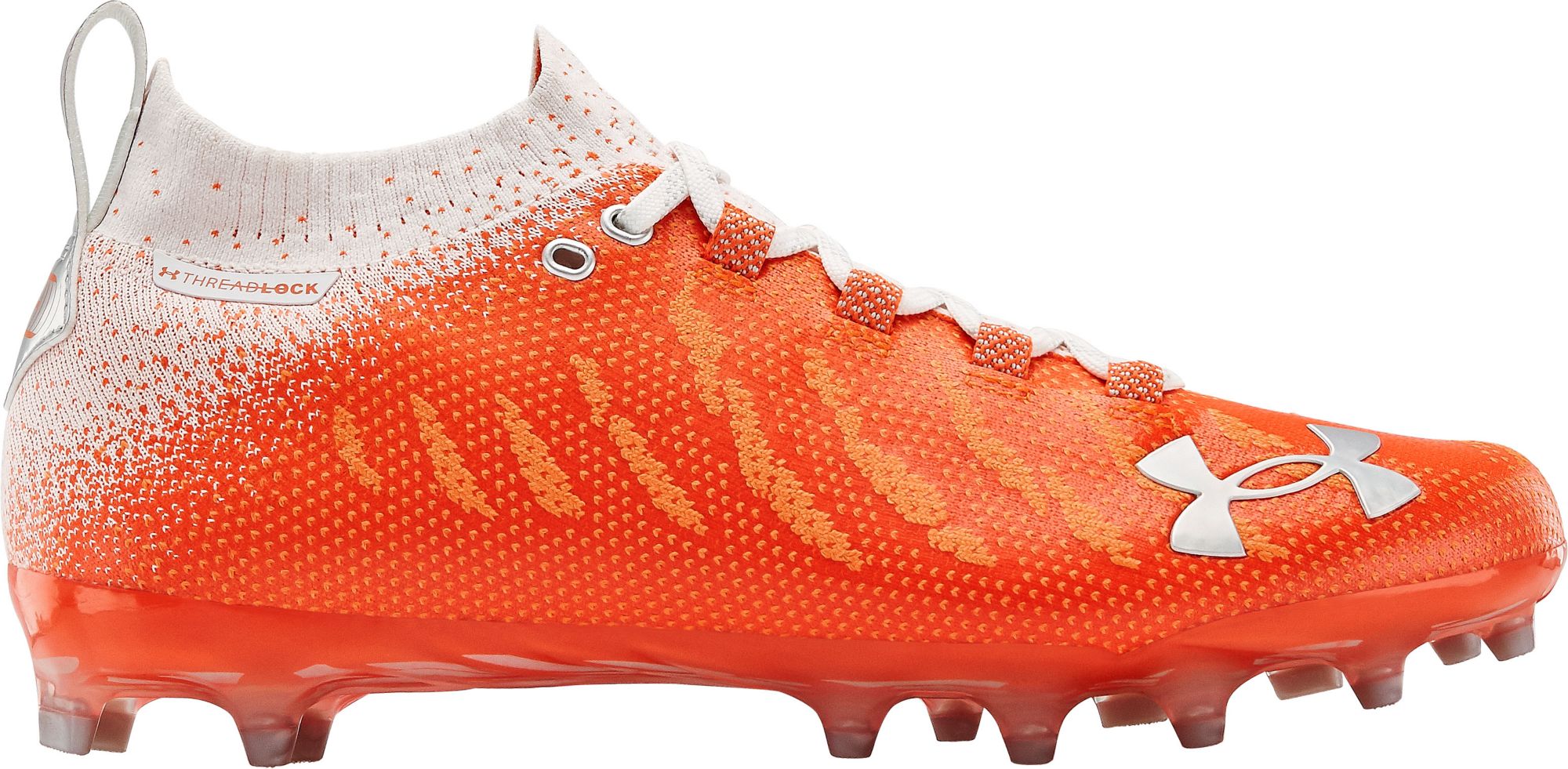 orange and blue football cleats
