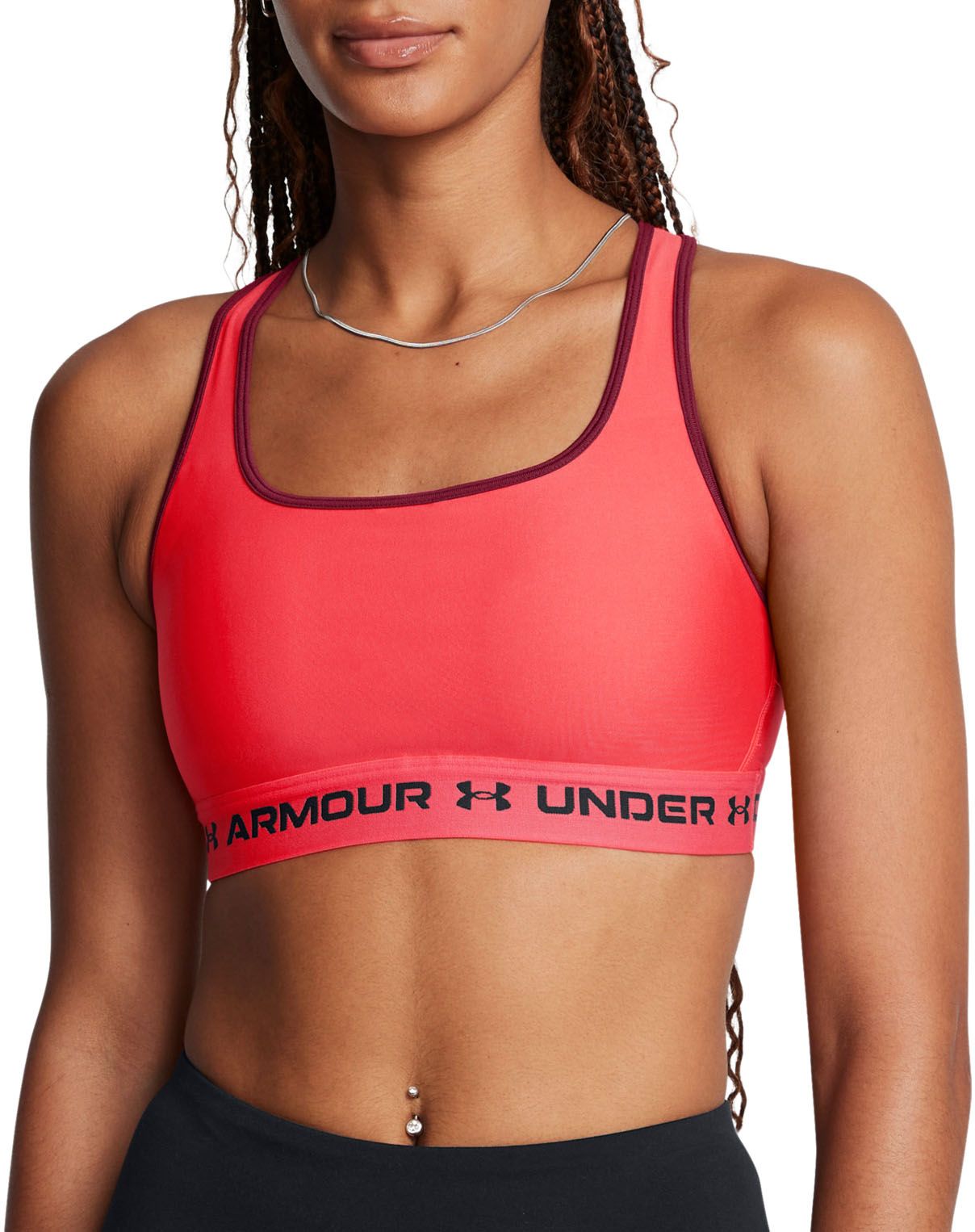 Under Armour Women's Mid Crossback Sports Bra - Red