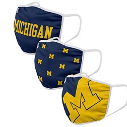 FOCO Adult Michigan Wolverines 3-Pack Face Coverings