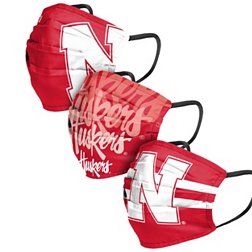 FOCO Adult Nebraska Cornhuskers 3-Pack Matchday Face Coverings