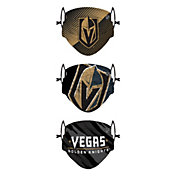 FOCO Youth Vegas Golden Knights Adjustable 3-Pack Face Coverings