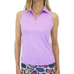Golftini Women's Sleeveless Zip Tech Golf Polo