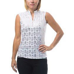 San Soleil Women's Solshine Sleeveless Print Golf Shirt