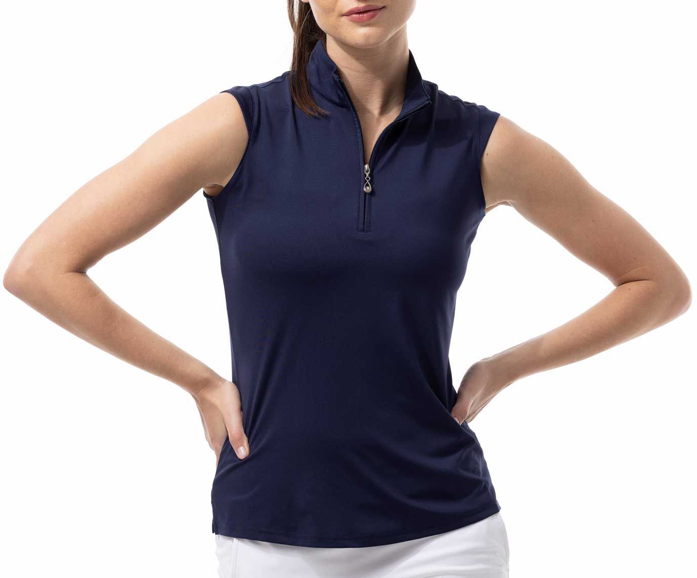 SanSoleil Women's Sunglow Sleeveless Mock Neck Top