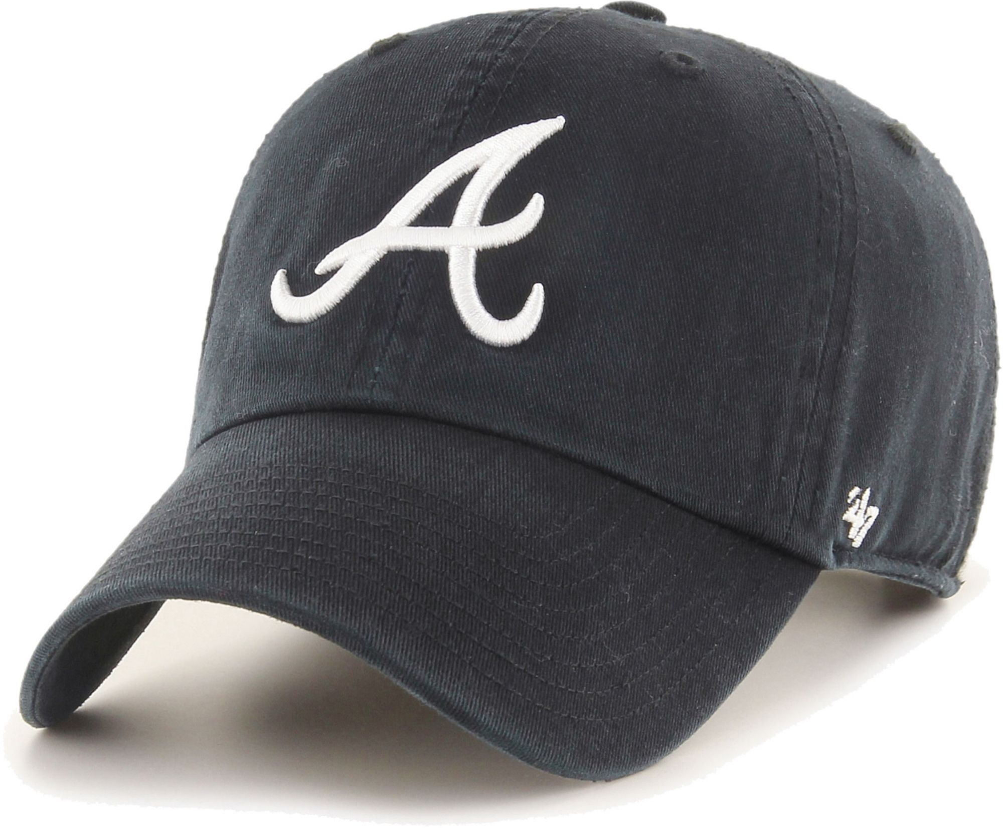 ‘47 Men's Atlanta Braves Black Clean Up Adjustable Hat