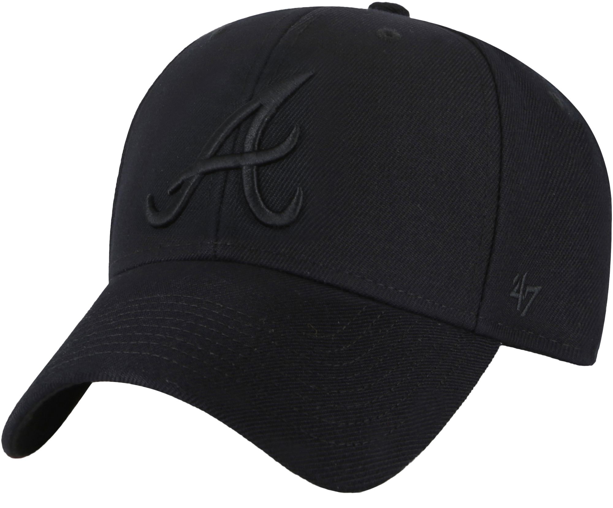 ''47 Men's Atlanta Braves Black Sure Shot Snap MVP Adjustable Hat