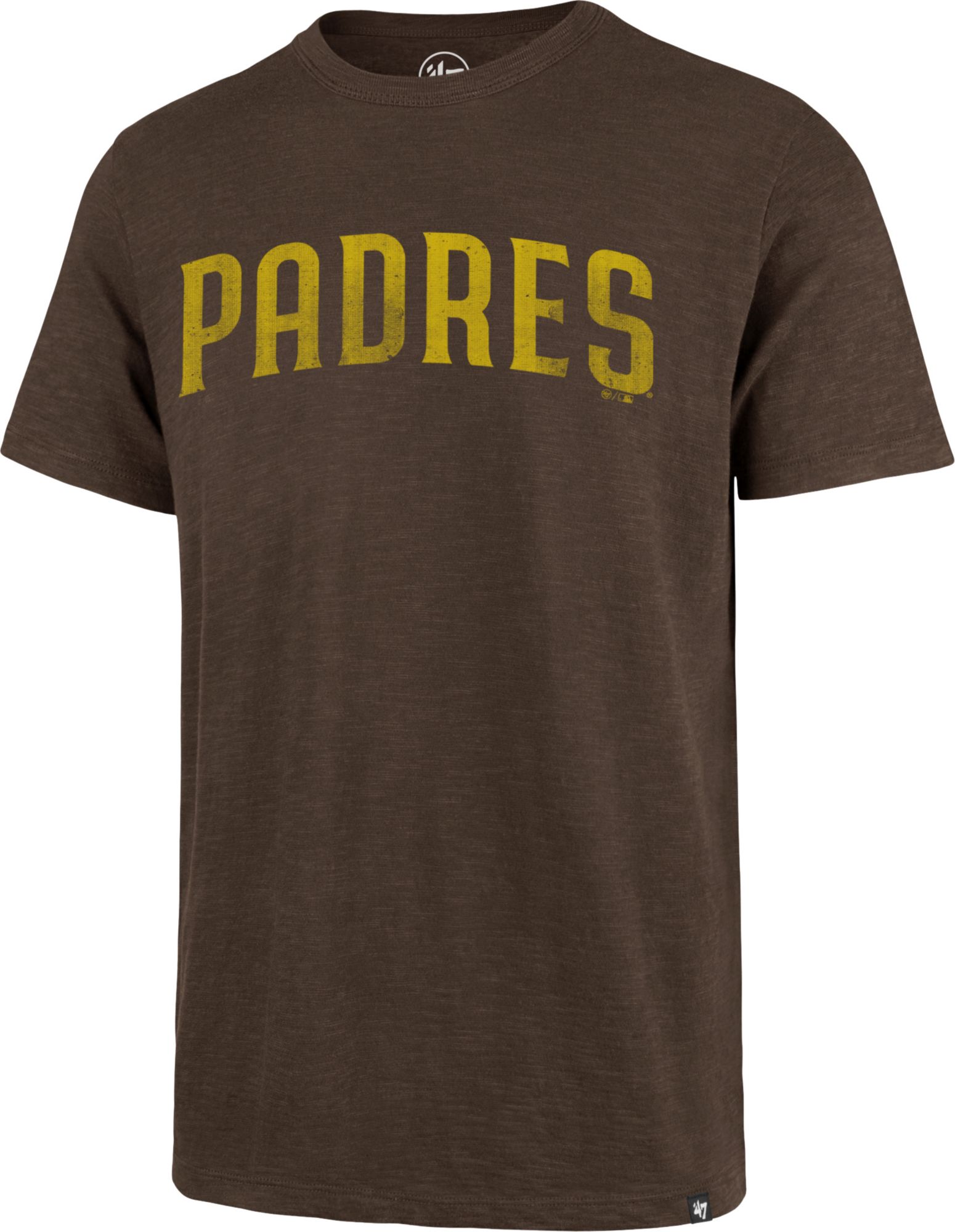47 Brand / Men's San Diego Padres Brown Wordmark Scrum T-Shirt