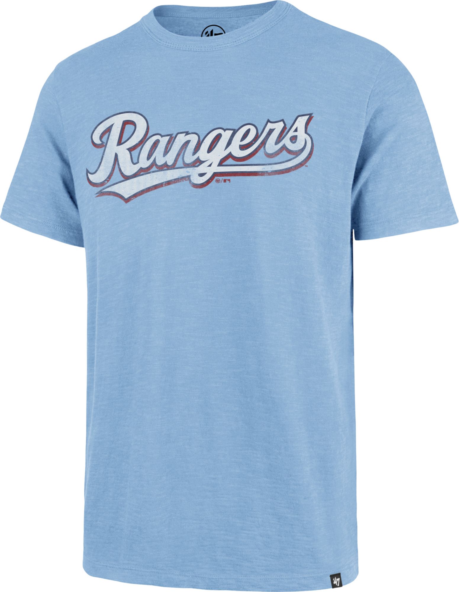 Men's Texas Rangers Navy Wordmark Scrum T-Shirt