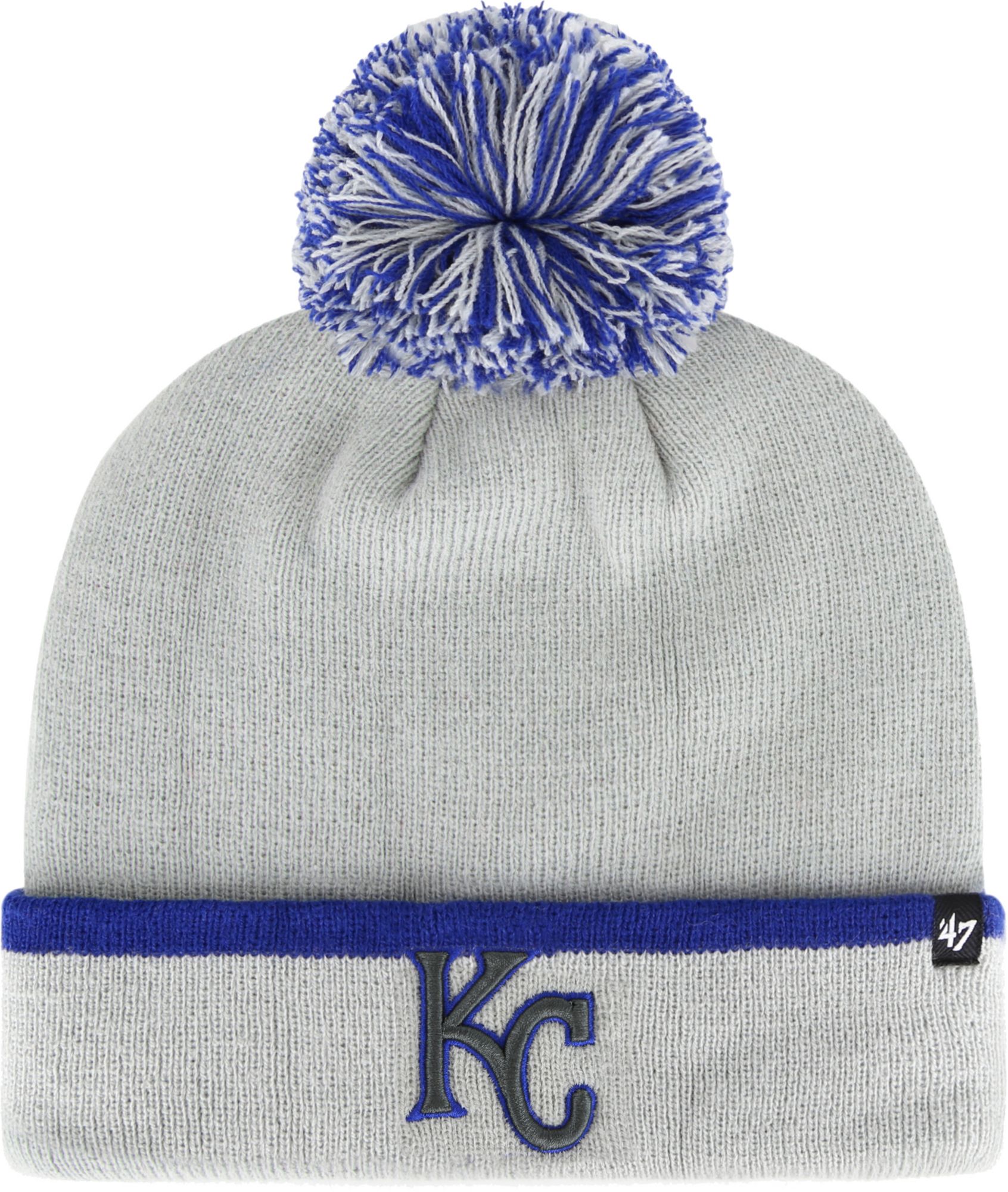 47 Brand / Men's Kansas City Royals Grey Bar Cuffed Knit Pom Hat