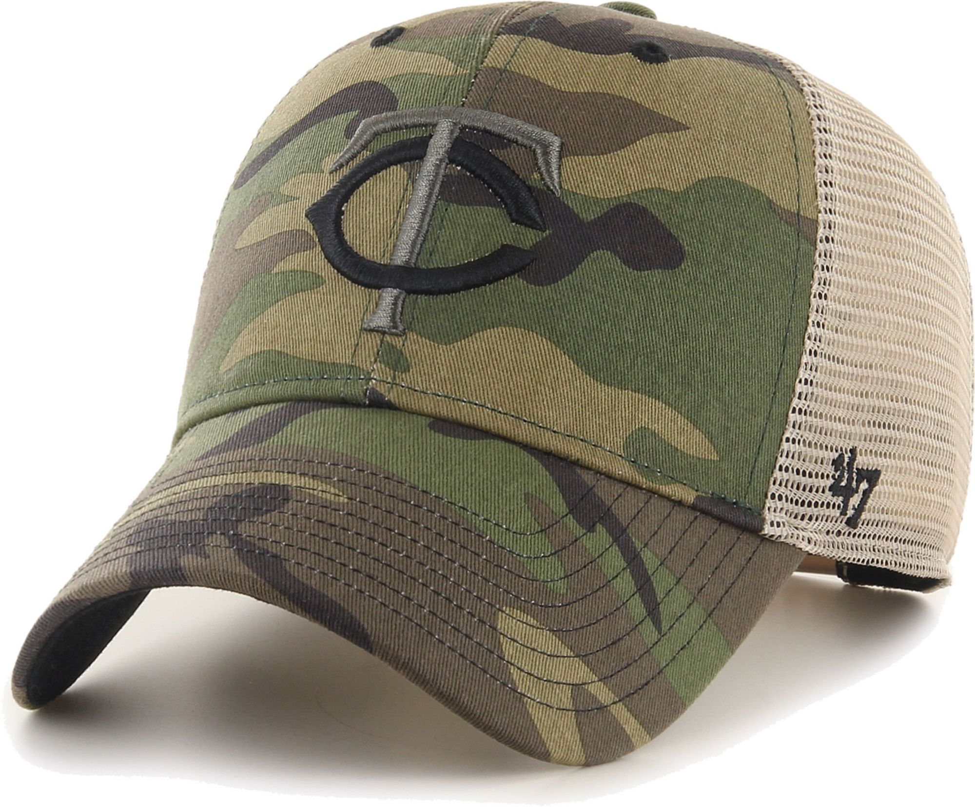 Men's '47 Camo Detroit Lions Branson Clean Up Trucker Hat