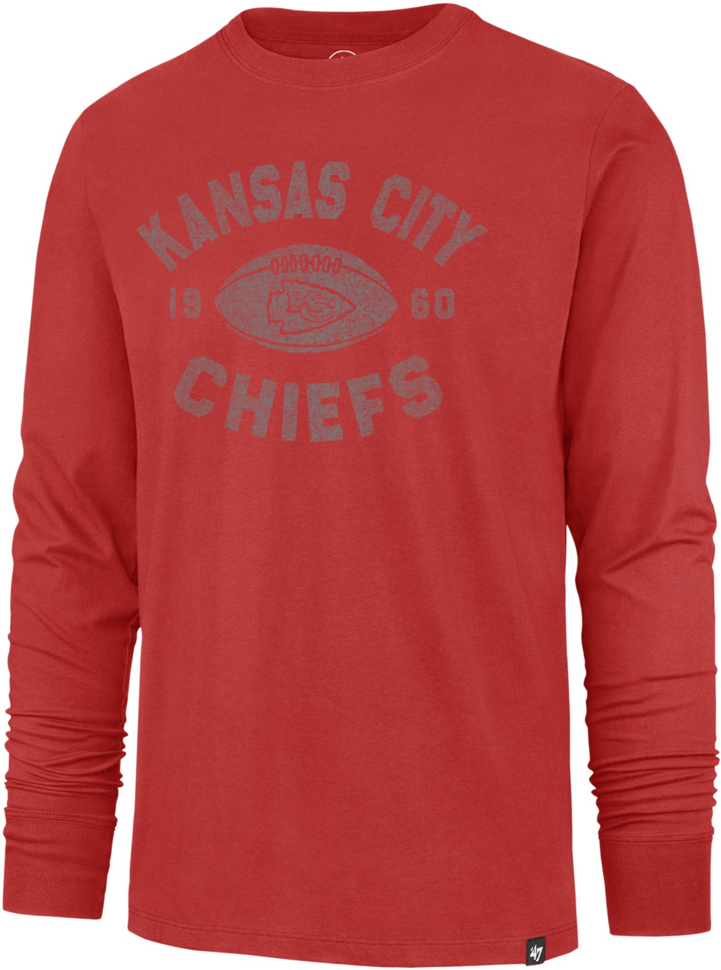 47 Brand / Men's Kansas City Chiefs Overcast Franklin Red Long Sleeve T- Shirt
