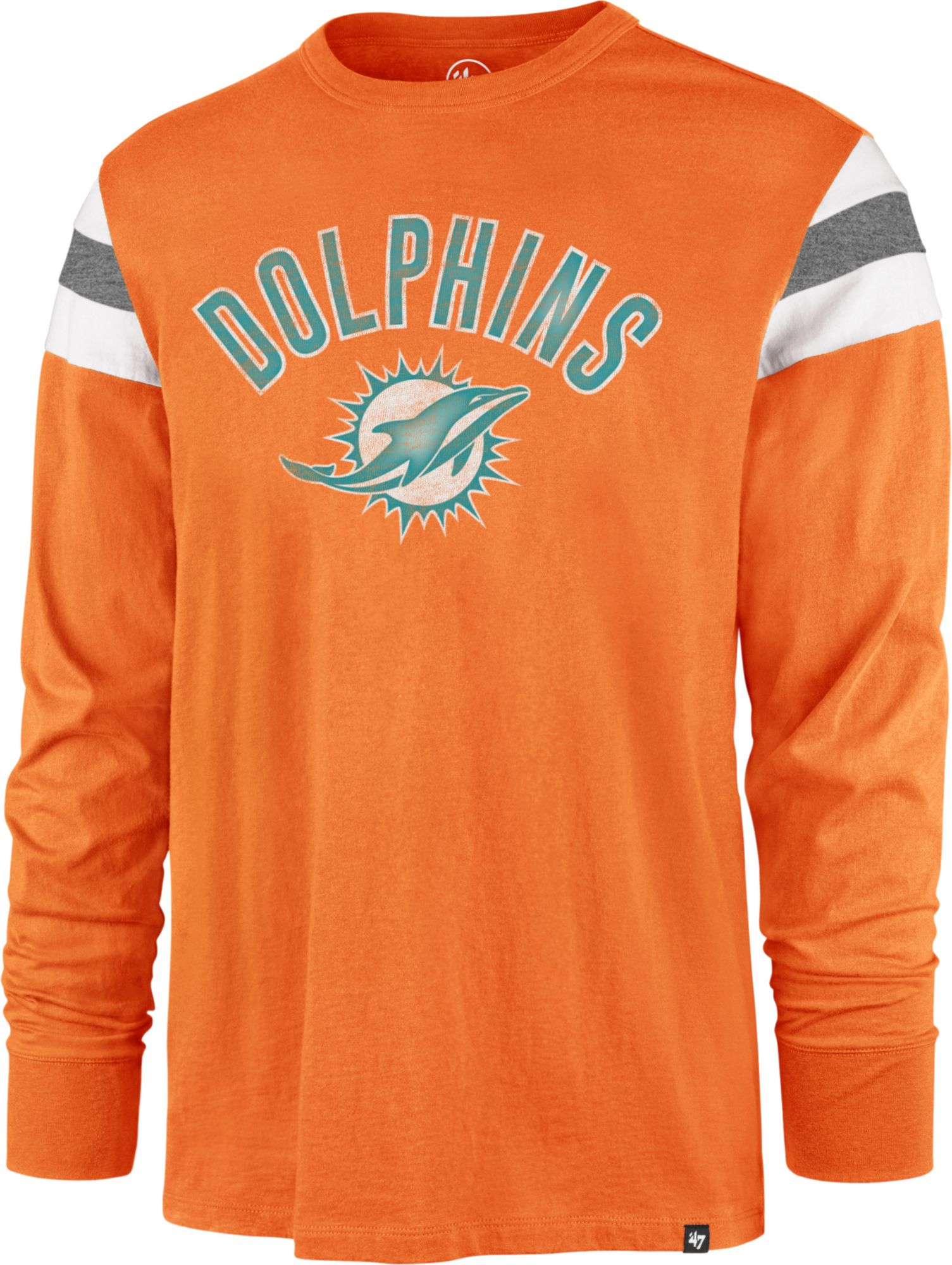 47 Brand / Men's Miami Dolphins Orange Rooted Long Sleeve T-Shirt