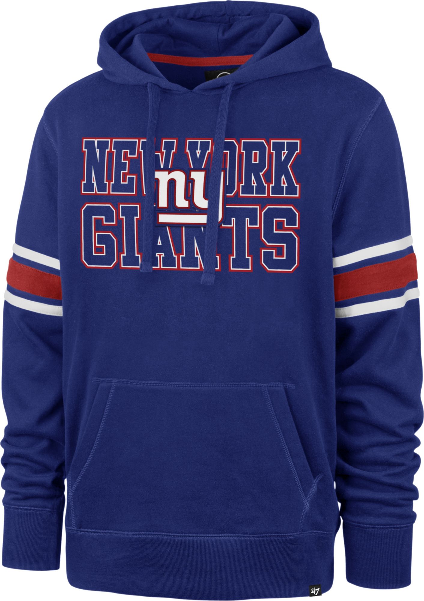 47 Men's '47 Royal/Red New York Giants Lacer V-Neck Pullover Hoodie