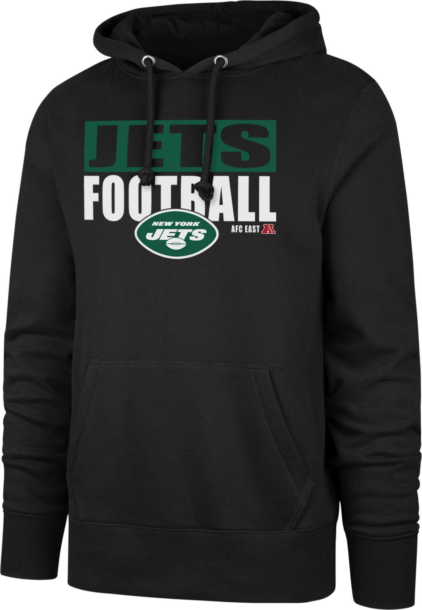 47 Brand / Men's New York Jets Blockout Black Headline Hoodie