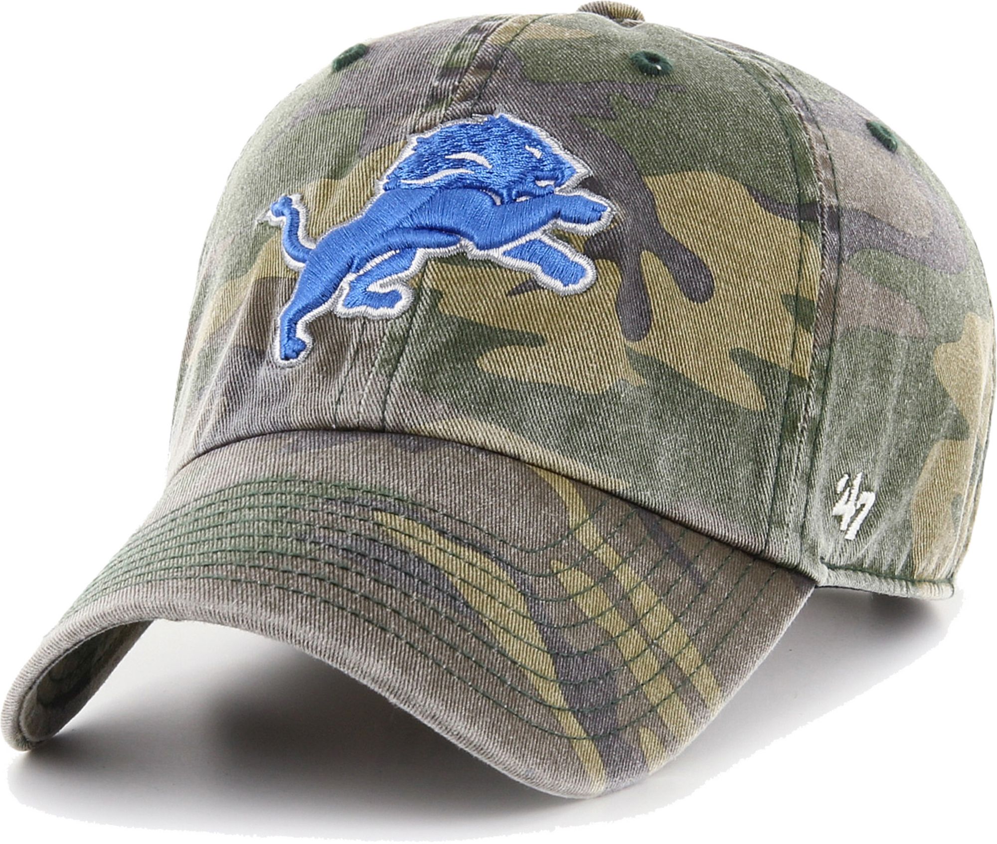 ‘47 Men's Detroit Lions Clean Up Adjustable Black Hat