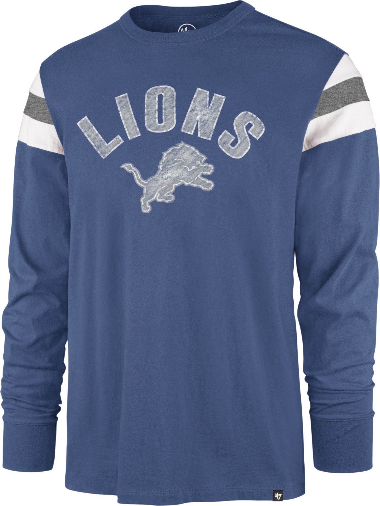 47 Brand Detroit Lions Long Sleeve Tee - Blue - Large