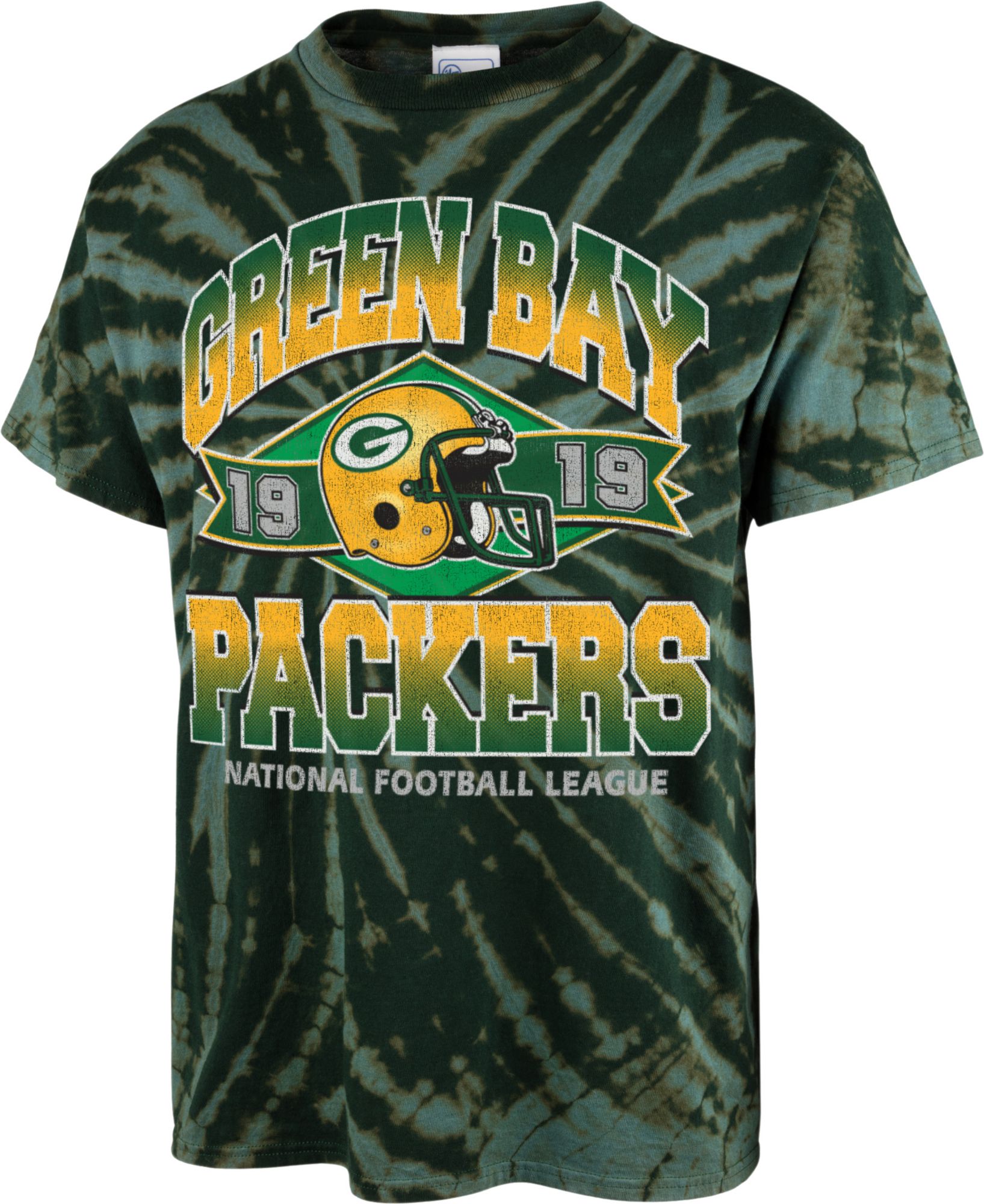 47 Brand / Men's Green Bay Packers Tie Dye Tubular T-Shirt
