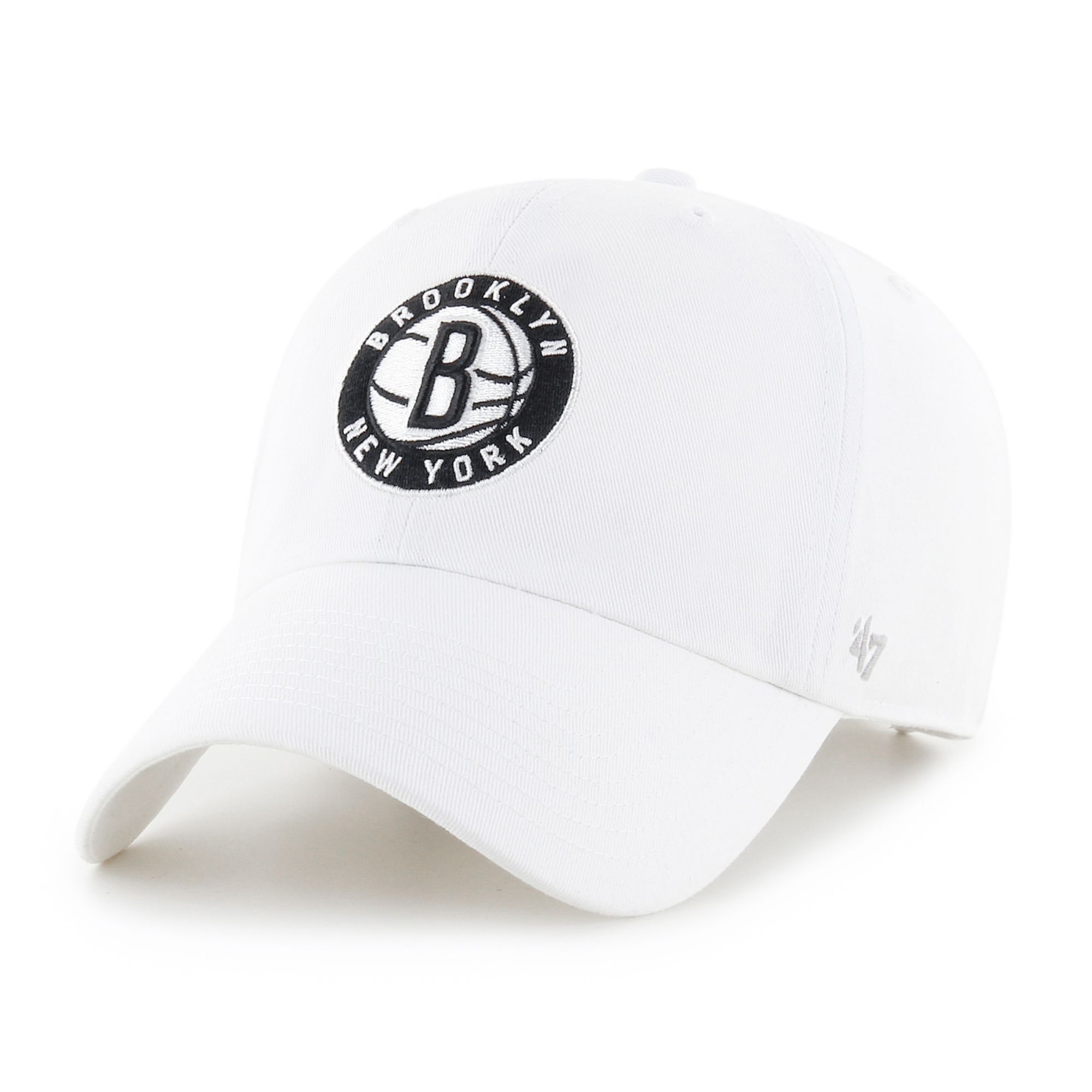 '47 Men's Brooklyn Nets White Clean Up Adjustable Hat