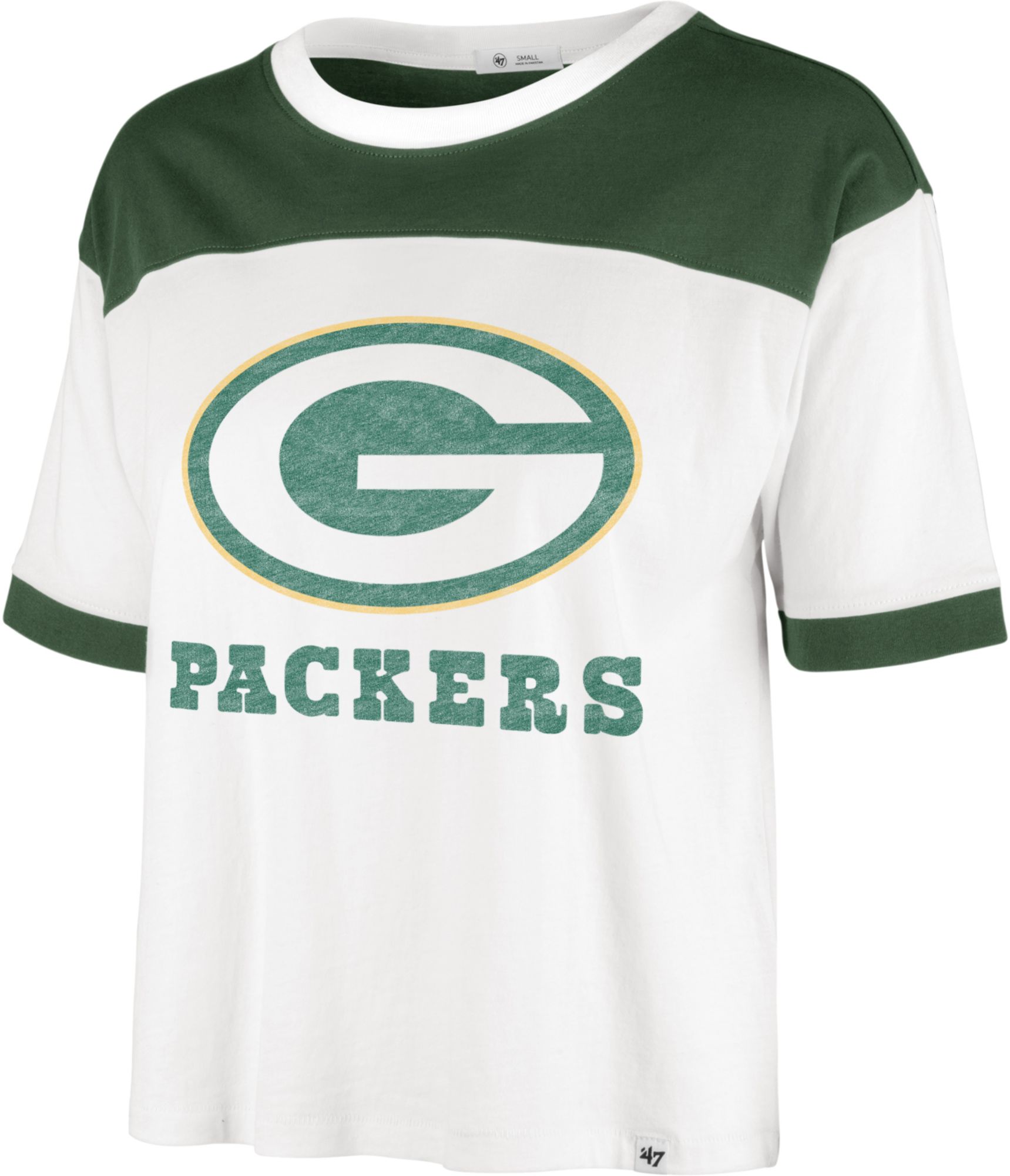 Women's Green Bay Packers White Billie Cropped T-Shirt
