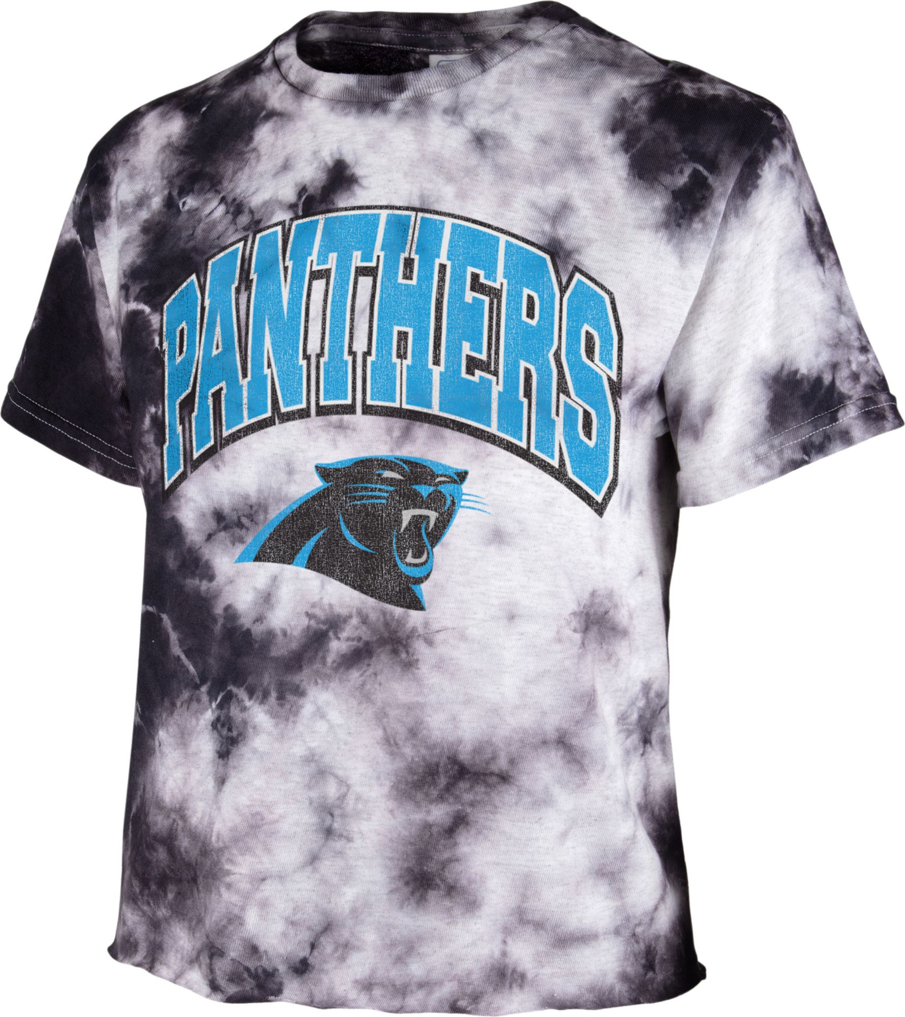 47 Brand / Women's Carolina Panthers Tie Dye Tubular Cropped Tie Dye T-Shirt