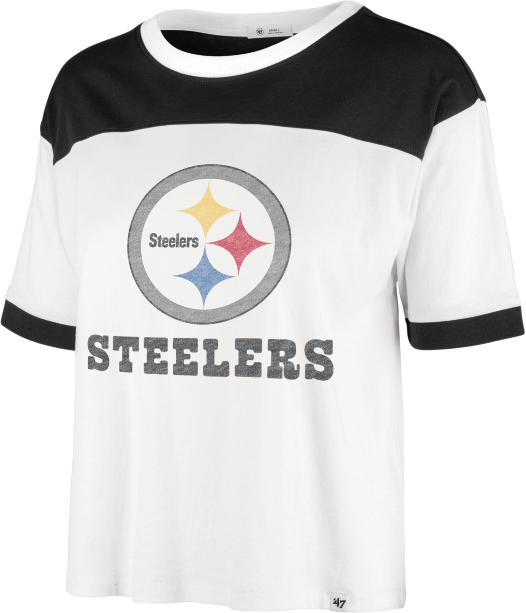 Women's Pittsburgh Steelers White Billie Cropped T-Shirt