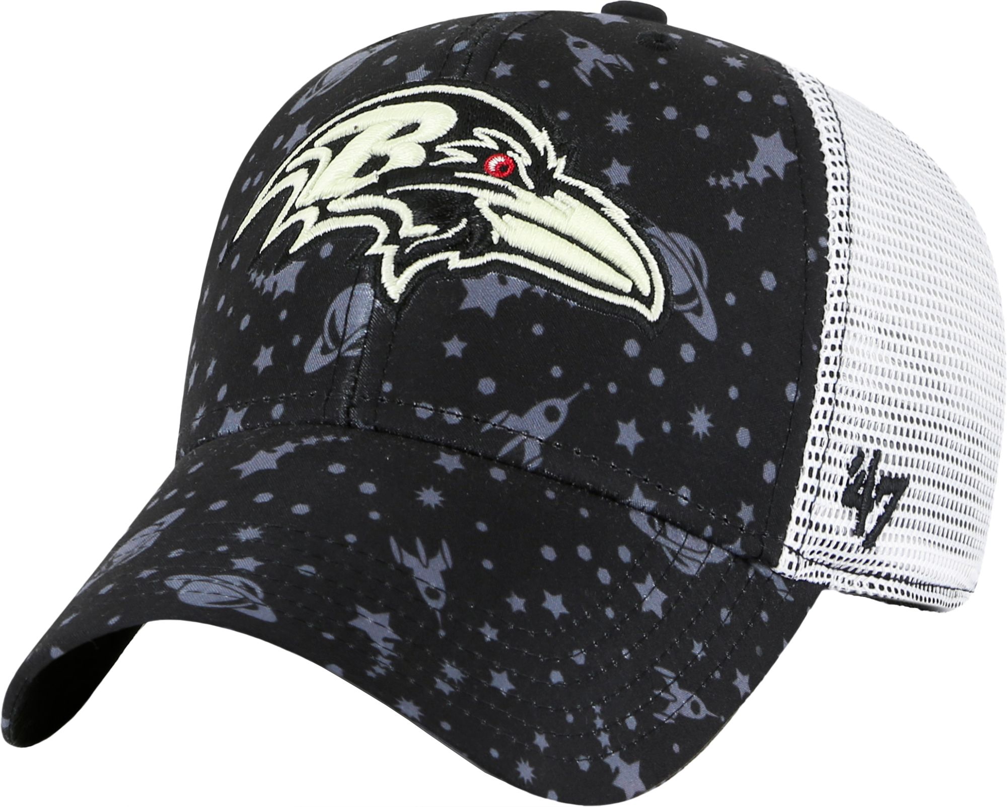 Men's '47 White Baltimore Ravens Clean Up Adjustable Hat