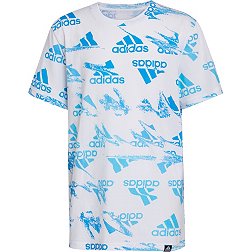 adidas Boys' Glitchy All Over Print T-Shirt