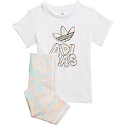 adidas Infant Girls' Marble Print T-Shirt Dress and Tights Set
