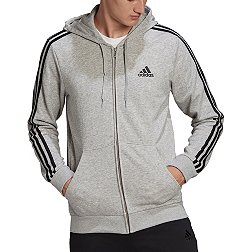 adidas Men's Essentials French Terry 3-Stripes Full Zip Hoodie