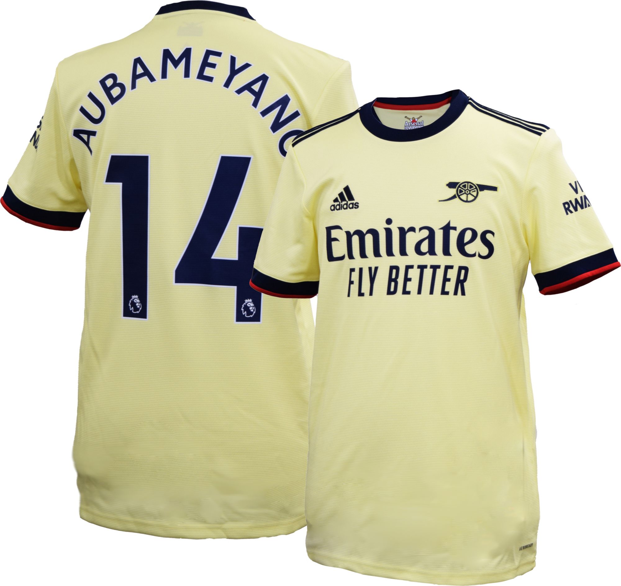 Men's Arsenal Pierre-Emerick Aubameyang #14 Away Replica Jersey