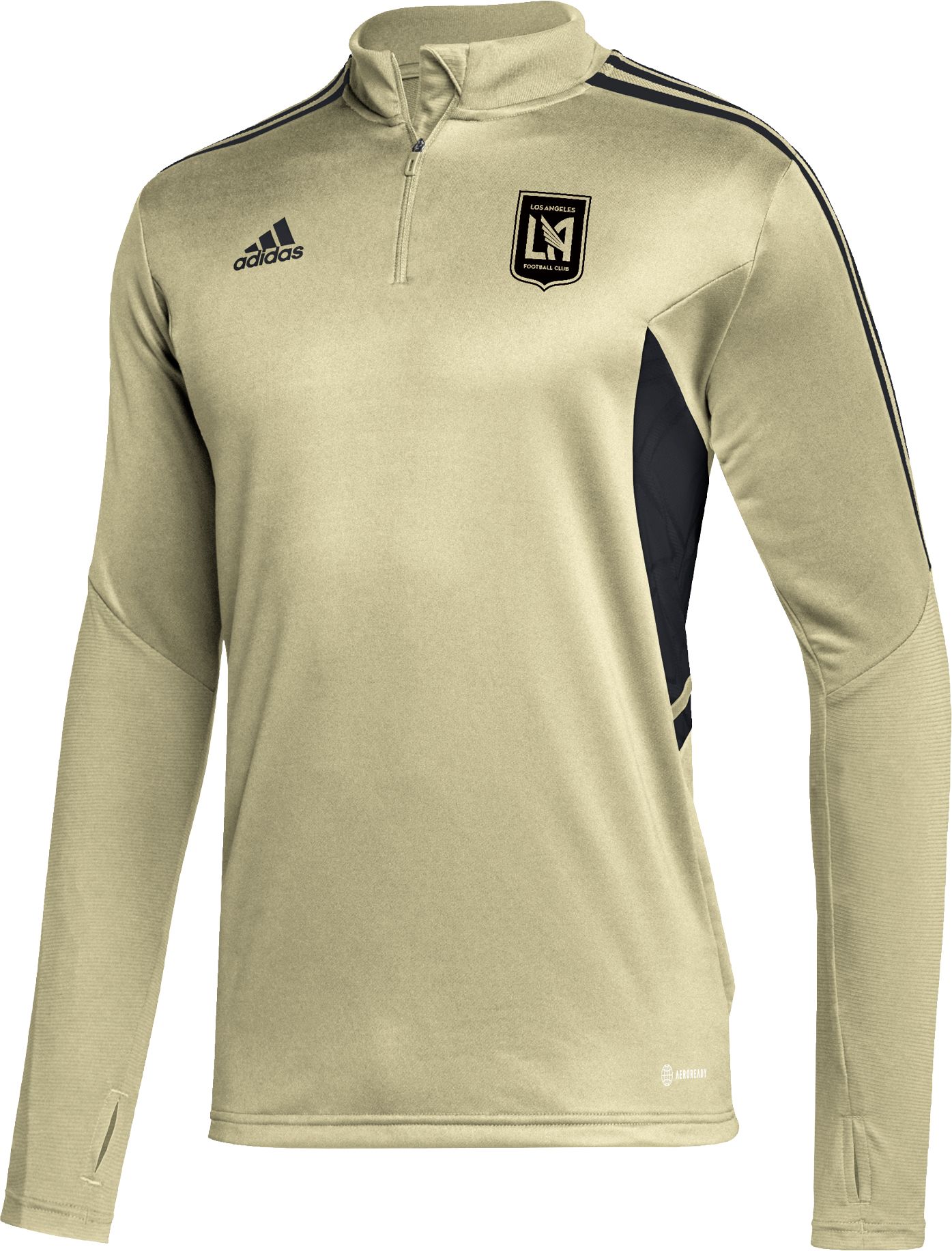 adidas Los Angeles FC '22 Tan Training Quarter-Zip Pullover Shirt