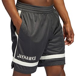 adidas Men's Kansas Jayhawks Grey Retro Reverse Basketball Shorts