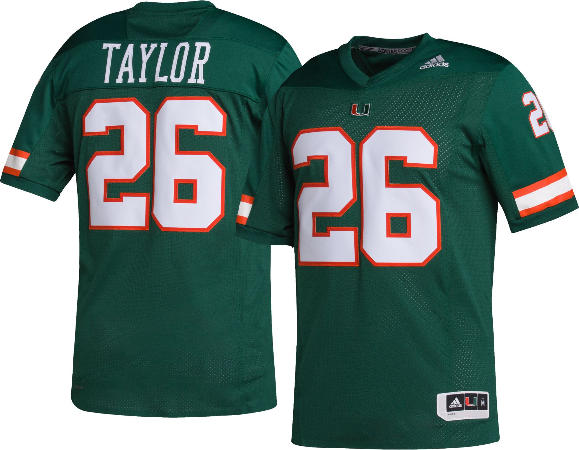 Adidas / Men's Miami Hurricanes Sean Taylor #26 Green Replica