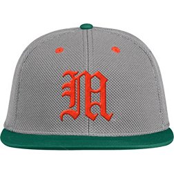 adidas Men's Miami Hurricanes Grey On-Field Baseball Fitted Hat