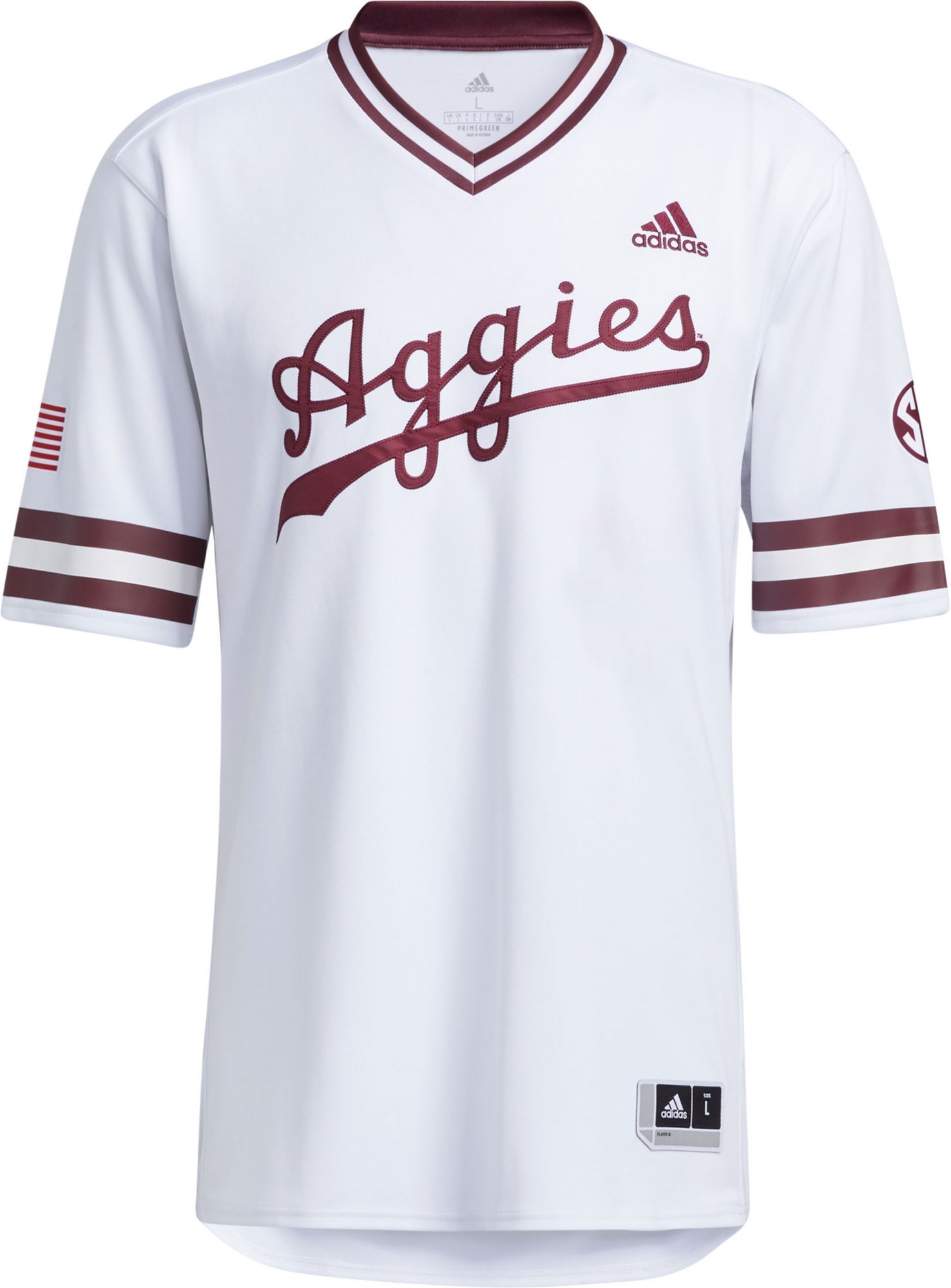 Texas A&M Adidas Replica Baseball Jersey M / White