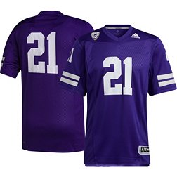 adidas Men's Washington Huskies #21 Purple ‘91 Throwback' Reverse Retro Replica Football Jersey