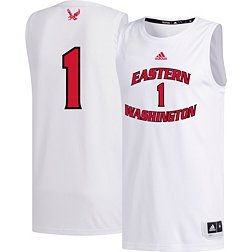 adidas Men's Eastern Washington Eagles #1 White Replica Swing Basketball Jersey