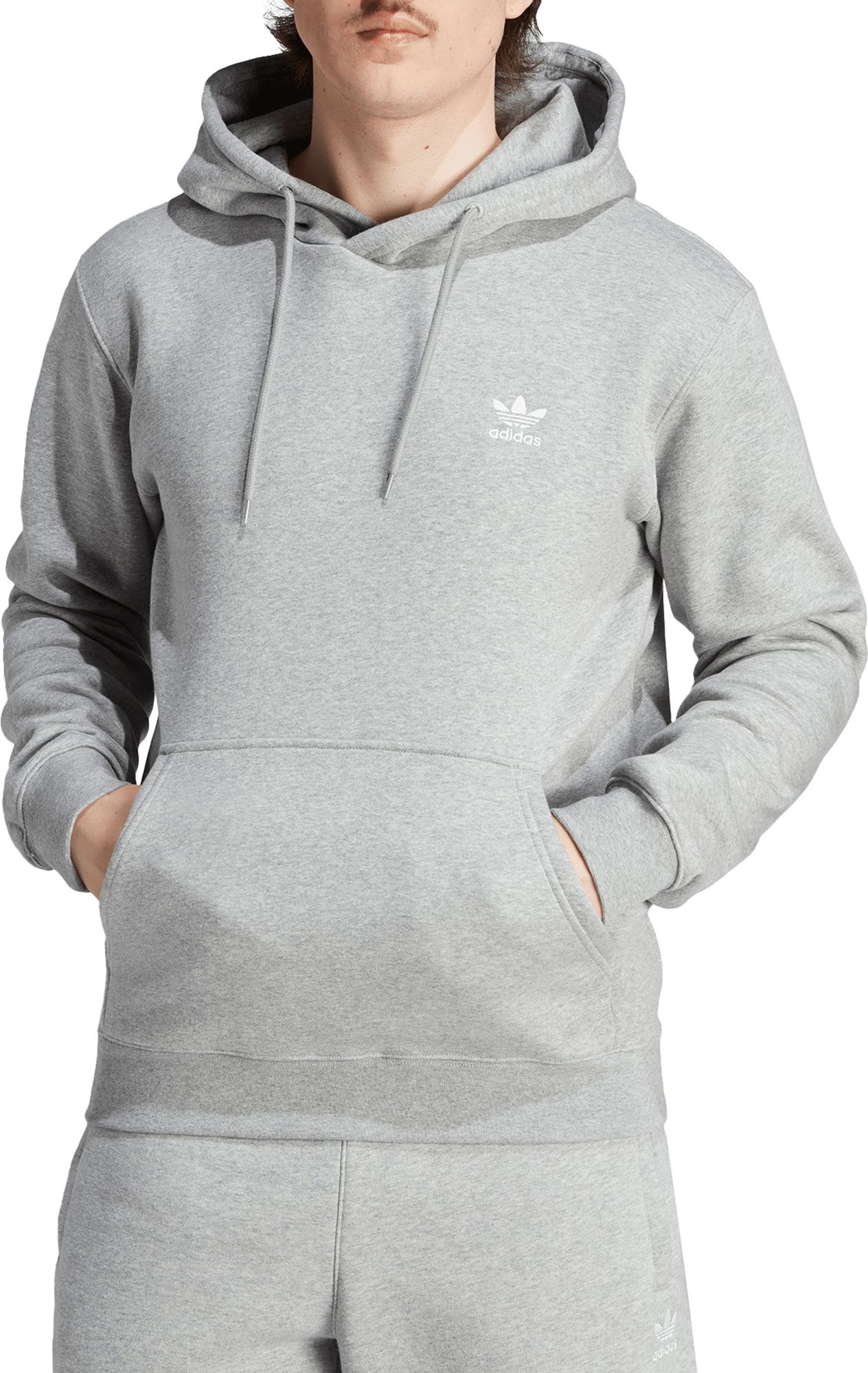 adidas Originals Men's Adicolor Essentials Trefoil Hoodie Medium Grey Heather thumbnail