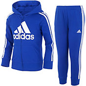 adidas Kids' Zip Front French Terry Hooded Jacket and Joggers Set