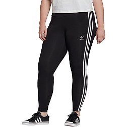 adidas Training Plus 3 stripe leggings in black