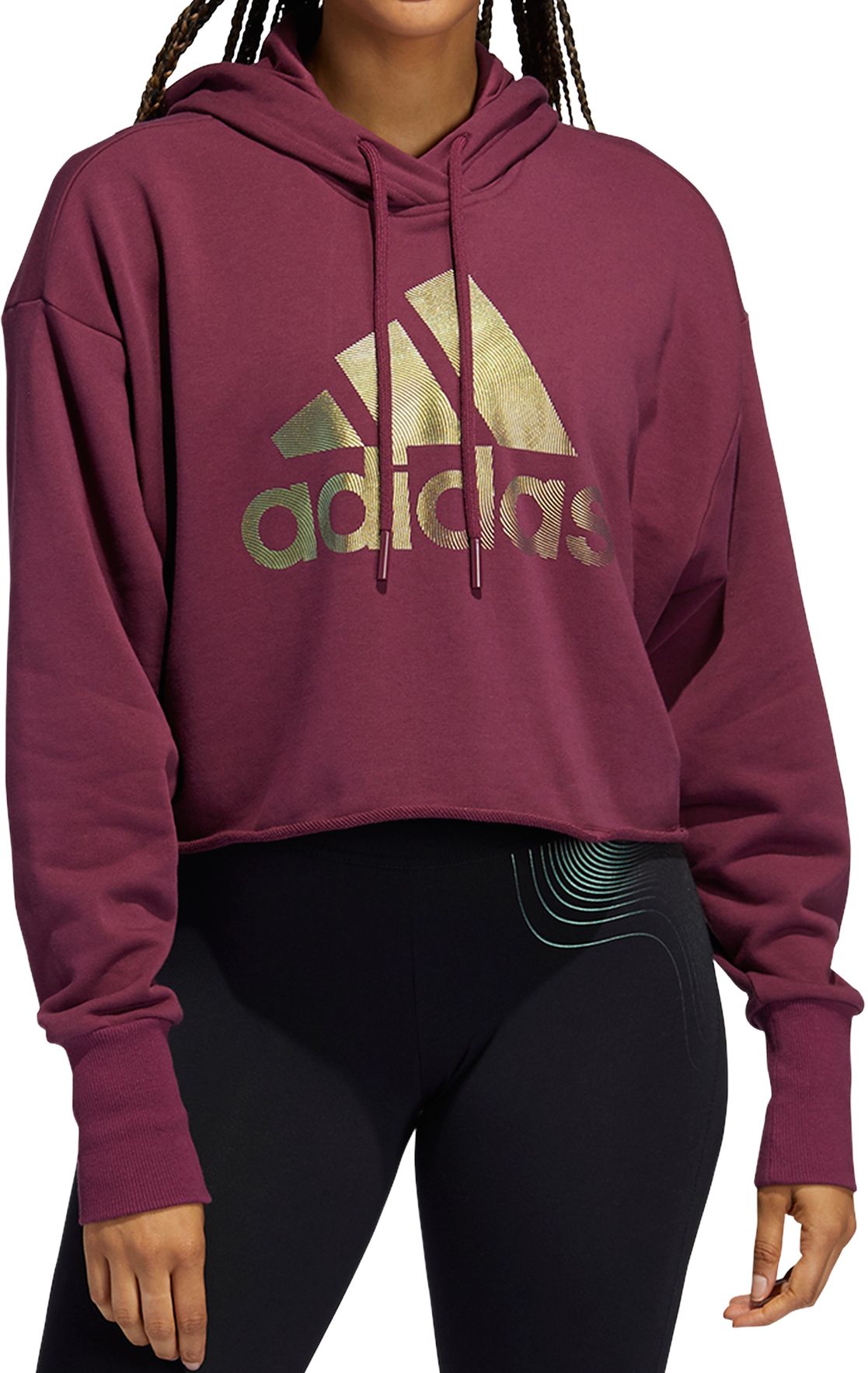 Adidas maroon hoodie online women's