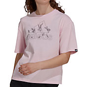 adidas Women's Soft Floral Logo Graphic T-Shirt
