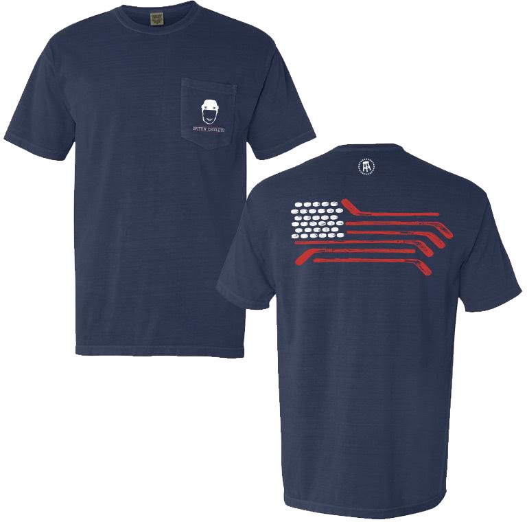 Spittin' Chiclets USA Flag Pocket T-Shirt