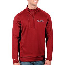 Antigua Women's MLB Chenille Patch Victory Pullover Hoodie, Mens, M, Atlanta Braves Dk Red