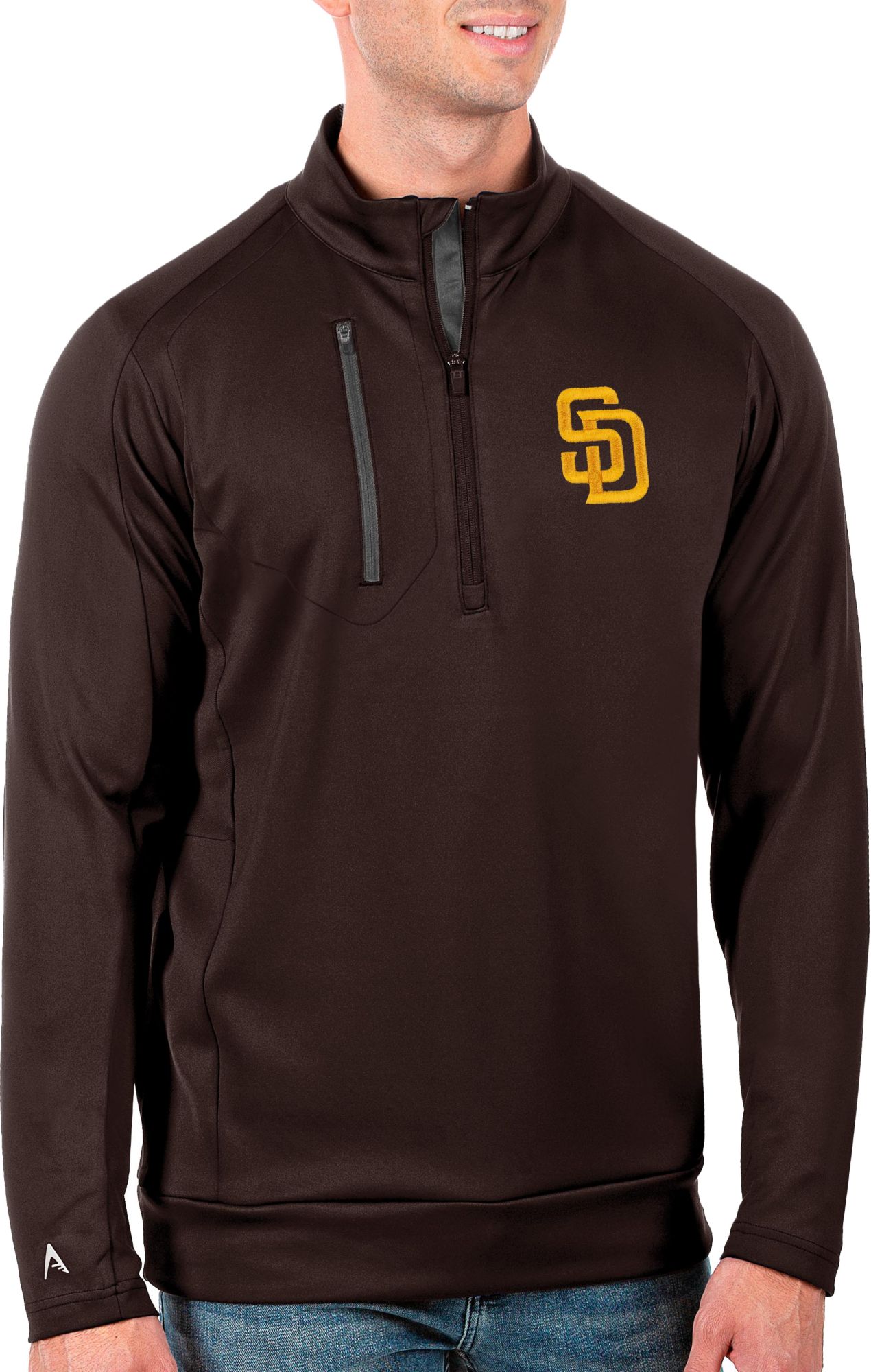 Men's Antigua Black San Diego Padres Victory Full-Zip Jacket